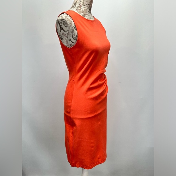 KENNETH COLE Orange ruched waist sheath dress size 6. - Picture 7 of 15